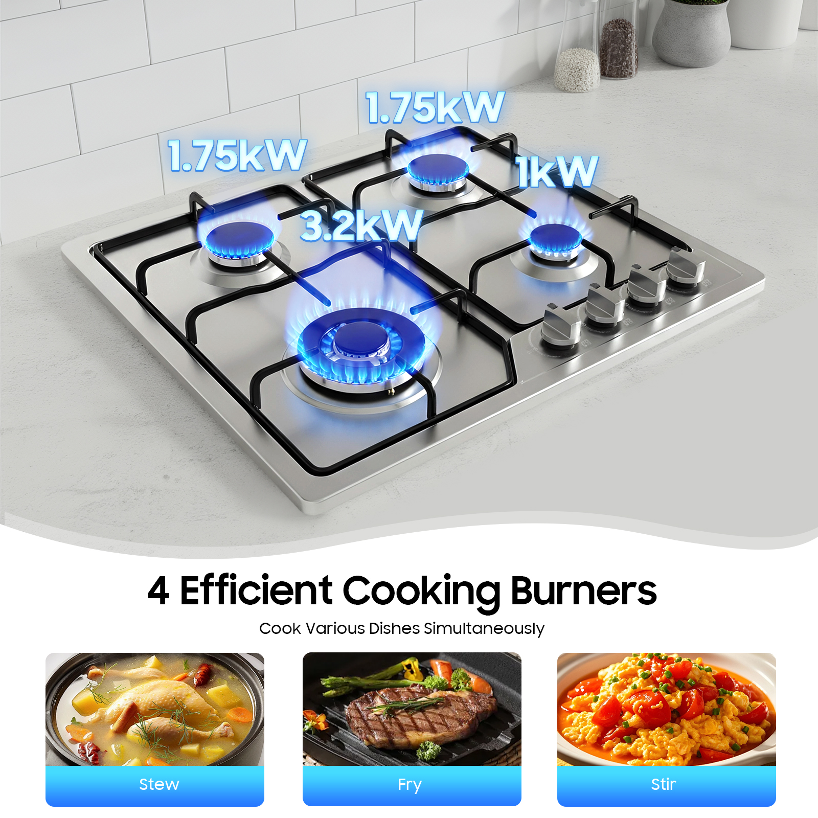 4 Head Eye Stove Gas Stove 58* - Commercial Kitchen Stove บทวิจารณ์และราคา