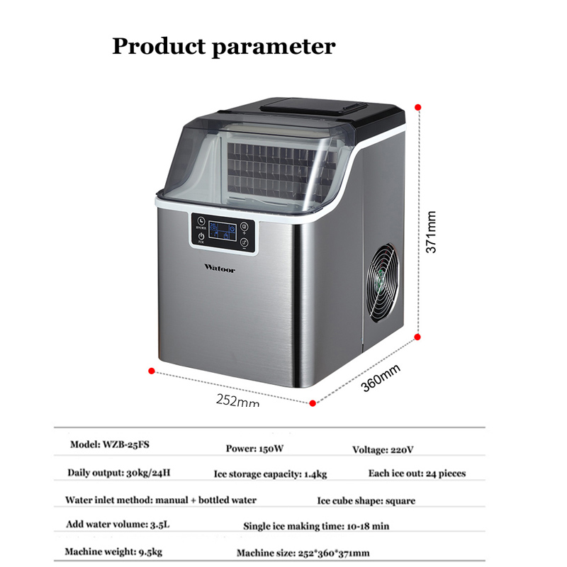 PBOBP Ice Cube Maker 30KG Wate - Commercial Kitchen Ice Machine บทวิจารณ์และราคา