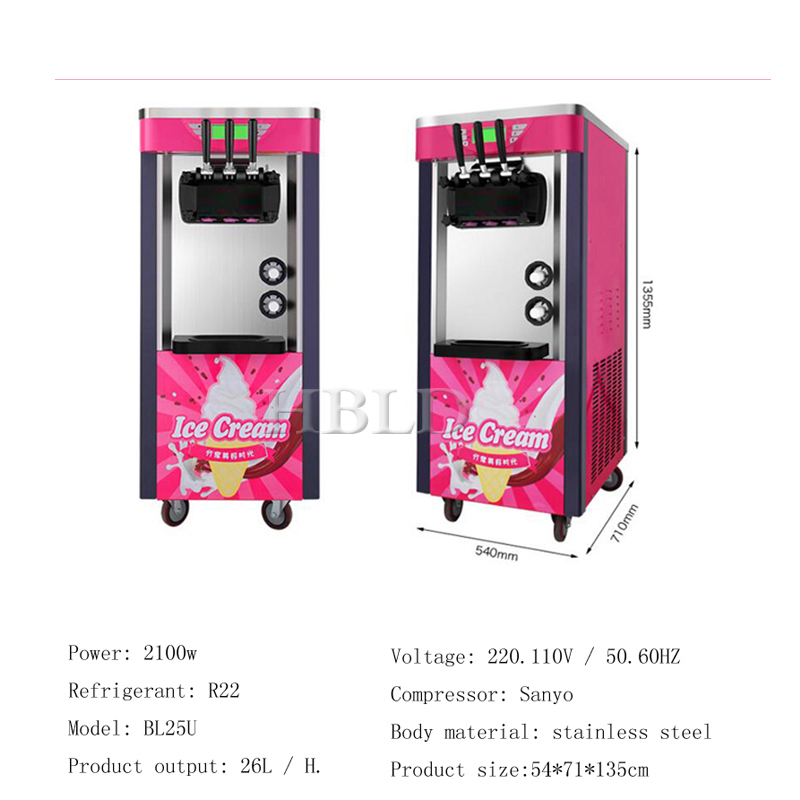 Stainless Steel Soft Ice Cream - Commercial Kitchen Ice Machine บทวิจารณ์และราคา