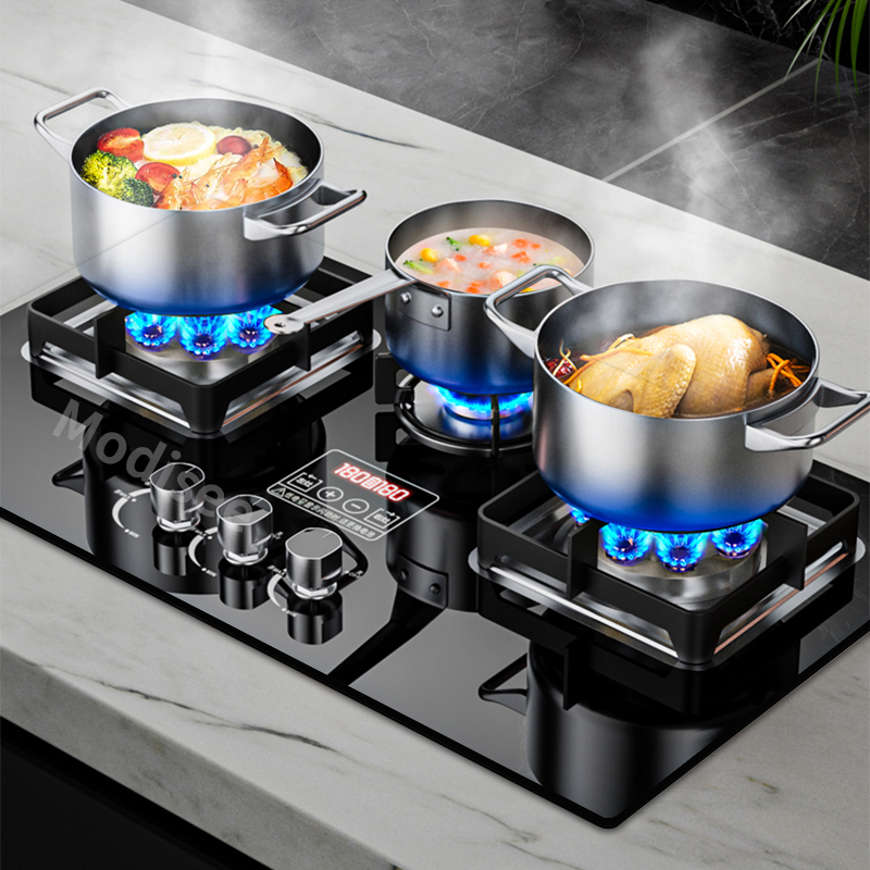 Built In Gas Hob 3 Burner Stov - Commercial Kitchen Stove บทวิจารณ์และราคา
