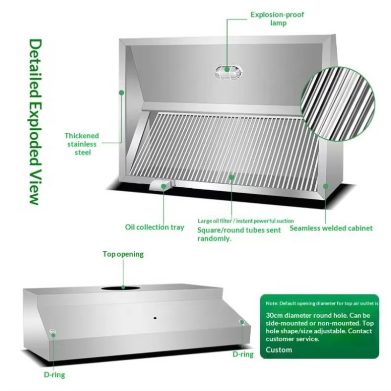 Commercial Customizable Kitche - Commercial Kitchen Exhaust Hood บทวิจารณ์และราคา