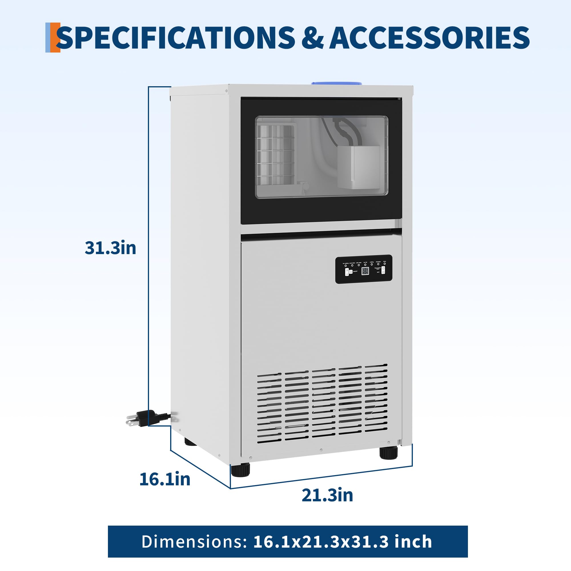 Under Counter Ice Maker 130LBS - Commercial Kitchen Ice Machine บทวิจารณ์และราคา