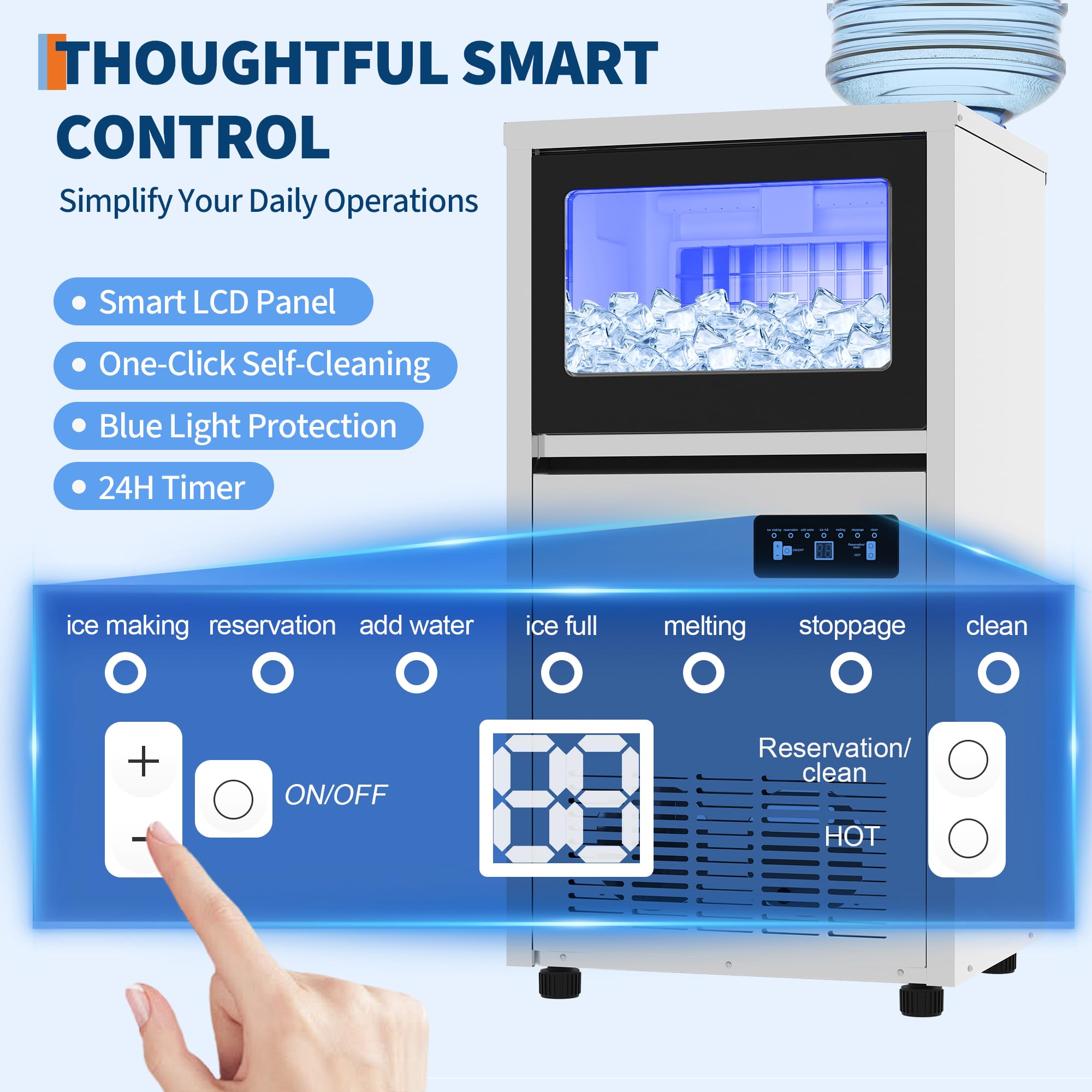 Under Counter Ice Maker 130LBS - Commercial Kitchen Ice Machine บทวิจารณ์และราคา