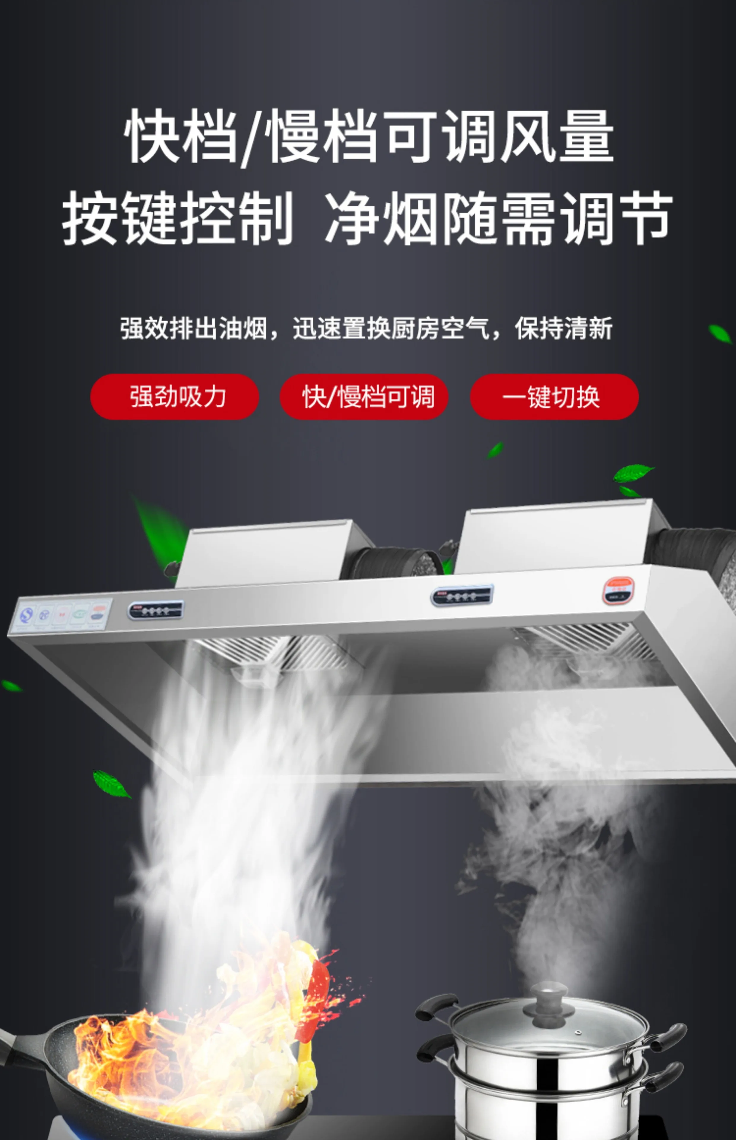 220V Stainless Steel Commercia - Commercial Kitchen Hood Exhaust Fans บทวิจารณ์และราคา