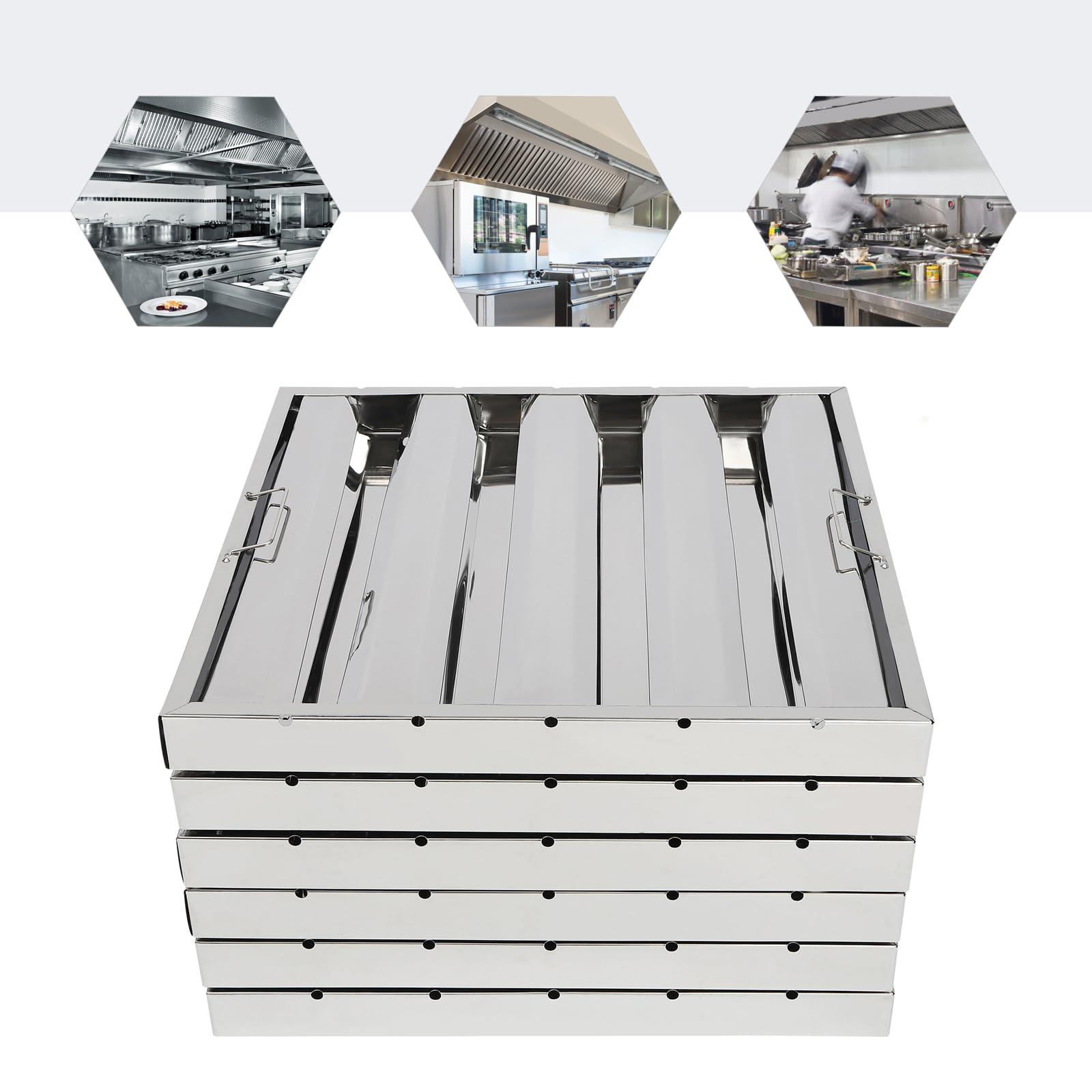6 Pack Hood Filters, Stainless - Commercial Kitchen Exhaust Hood บทวิจารณ์และราคา