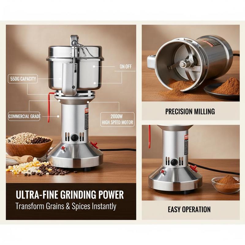 Dry Powder Grinder 550g For Ki - Commercial Kitchen Grinder บทวิจารณ์และราคา
